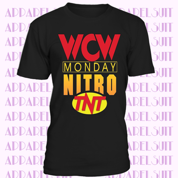 wcw monday night nitro t shirt wrestling classic retro logo wcw monday night nitro t shirt wrestling classic retro logo